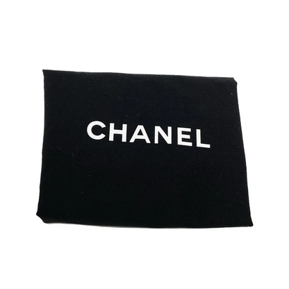 CHANEL 2-WAY Logo Plate Chain Shoulder Gold Hardware Light gray