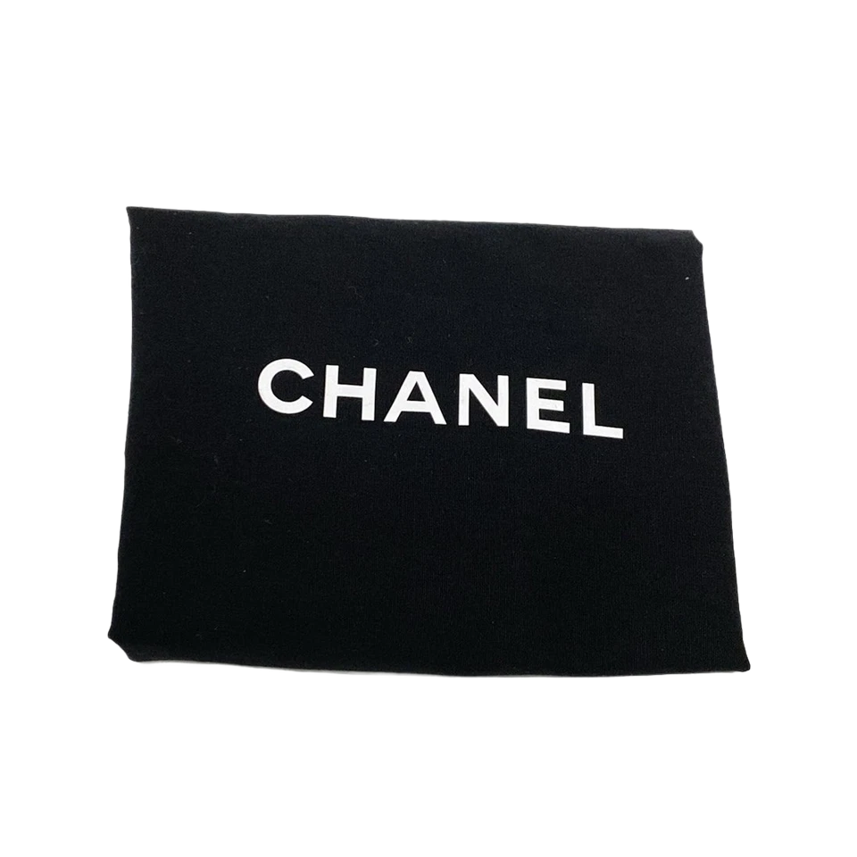 CHANEL 2-WAY Logo Plate Chain Shoulder Gold Hardware Light gray