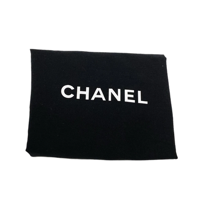 CHANEL 2-WAY Logo Plate Chain Shoulder Gold Hardware Light gray