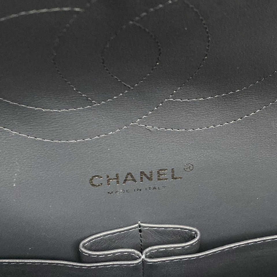 CHANEL Large Matelasse Blue Lambskin Shoulder Bag