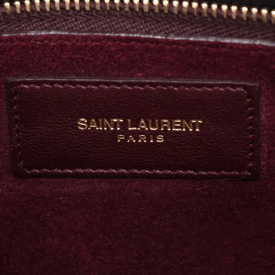 Saint Laurent Paris Sac de Jour Leather 2 Way Handbag Bordeaux