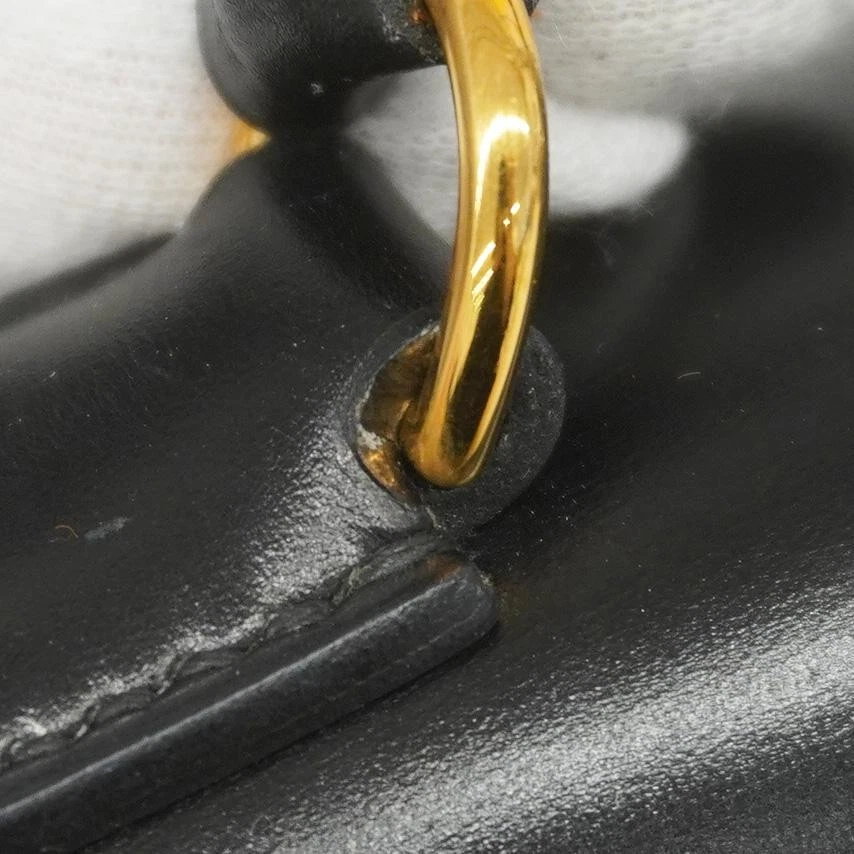 HERMES Kelly 28 Box Calf Handbag Black Circle R (1988)