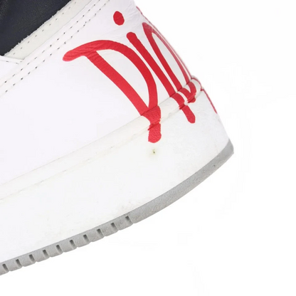 Dior x Sean Stussy B27 Leather Sneakers 41 Men's White Oblique Shoelaces