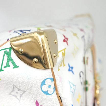Louis Vuitton Multicolor Speedy 30 in White Monogram Canvas