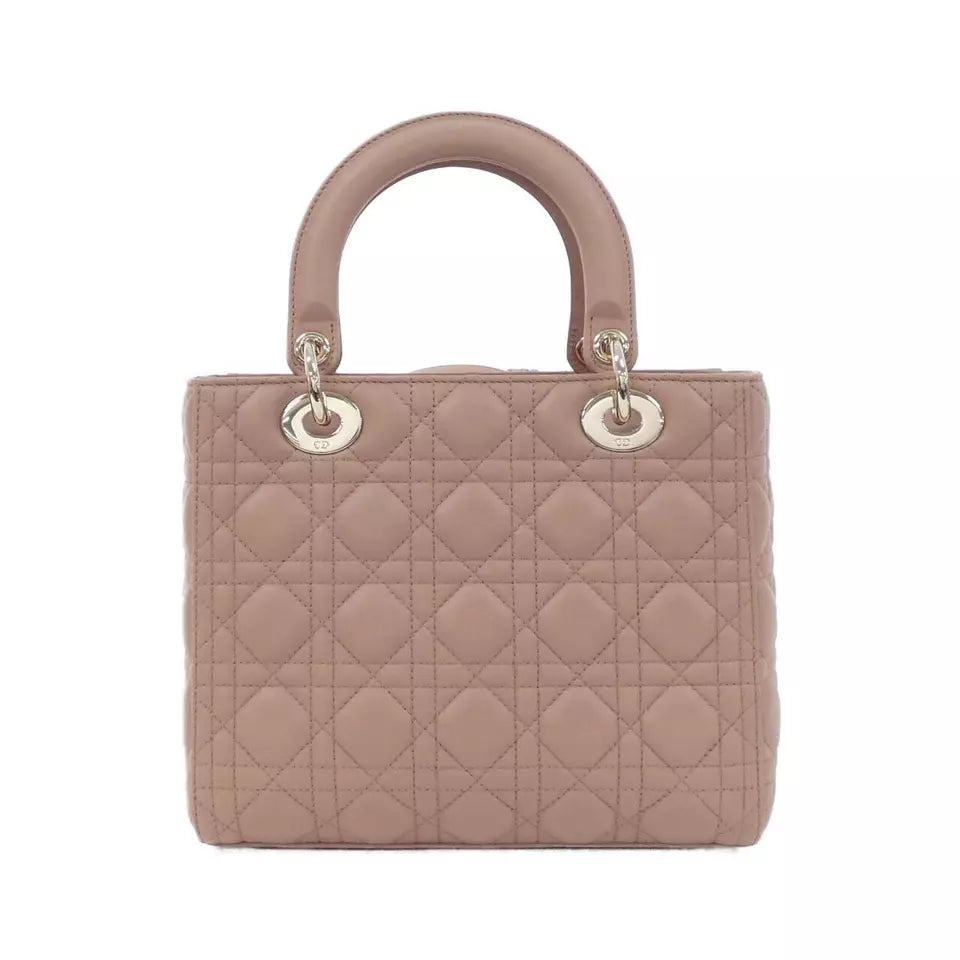 Authentic Dior Lady Dior Medium Bag in Blush Gold