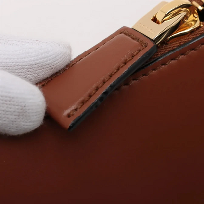 Prada Arke Leather 2 Way Shoulder Bag Brown