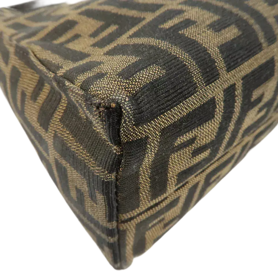 FENDI Zucca Canvas Leather One Shoulder Bag