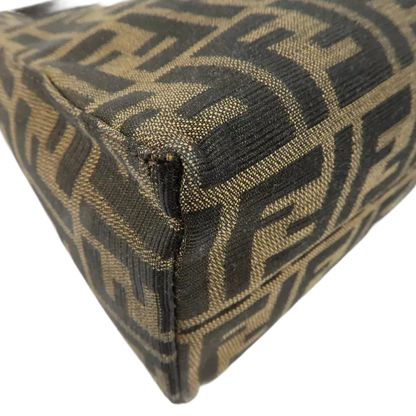 FENDI Zucca Canvas Leather One Shoulder Bag