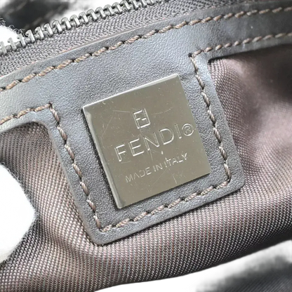 FENDI Logo Zucca Pattern Handbag – Brown Canvas/Leather