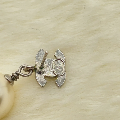 Chanel Coco Mark Swing Pearl & Rhinestone Earrings