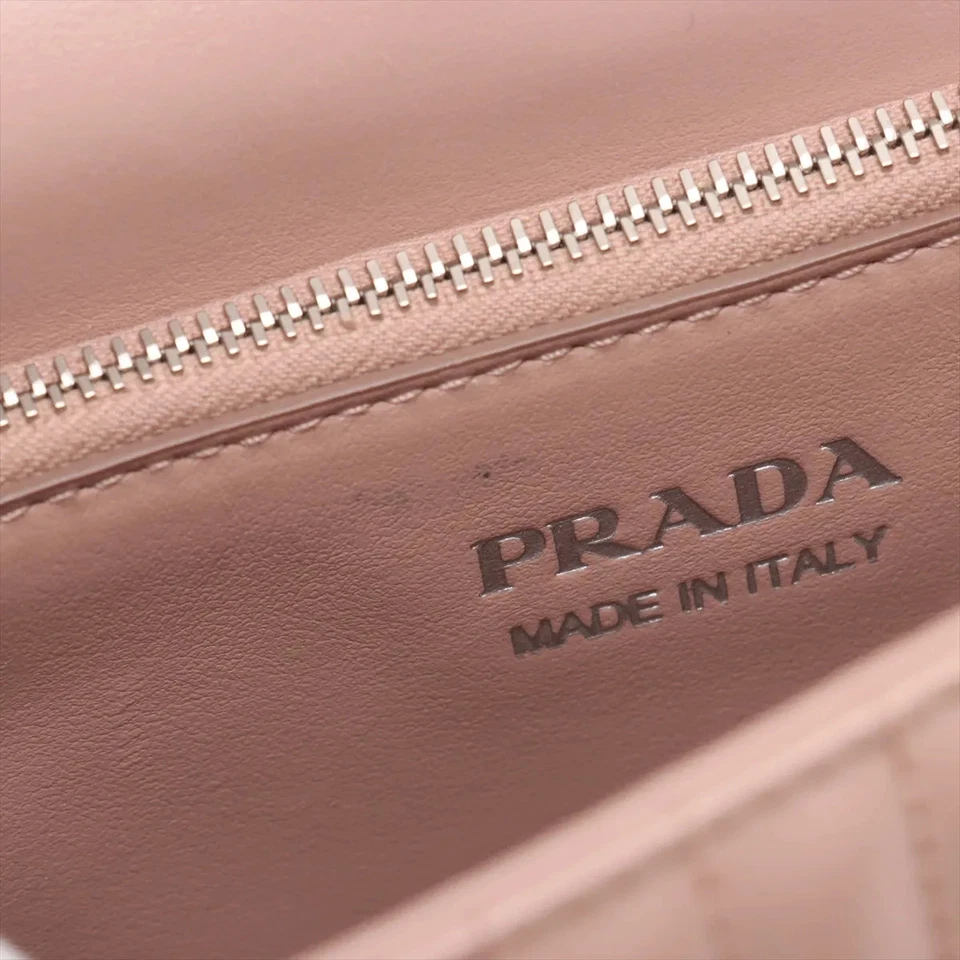 Prada Diagramme Leather Chain Shoulder Bag in Pink