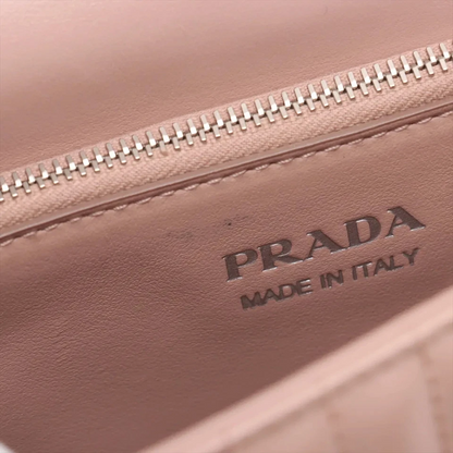Prada Diagramme Leather Chain Shoulder Bag in Pink