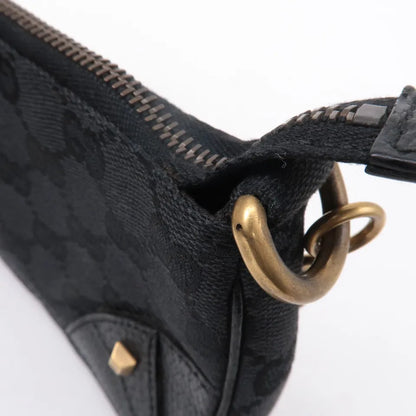 GUCCI Chain Hand Bag Pouch Black GG