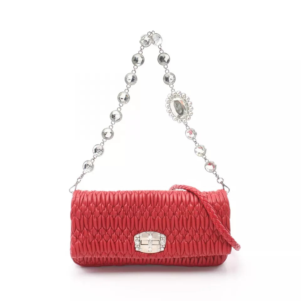 Miu Miu NAPPA CRYSTAL Matelasse Shoulder Bag