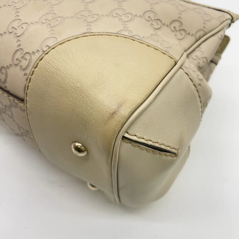 Gucci Guccissima Mayfair Tote Bag in Ivory Leather