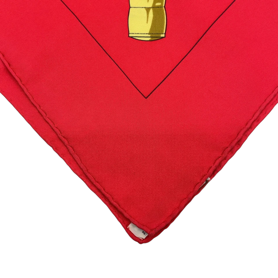 Hermes Carré 90 Eperon d'or Golden Spur Multicolor Silk Scarf