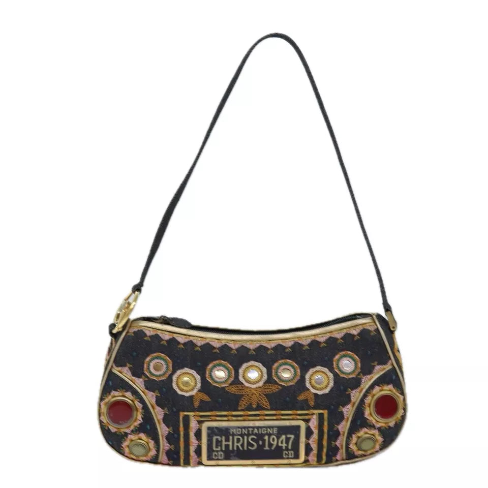 Christian Dior Handbag – Blue/Gold Canvas