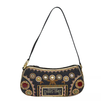 Christian Dior Handbag – Blue/Gold Canvas