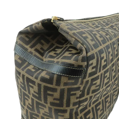 FENDI Zucca Canvas Leather Boston Bag