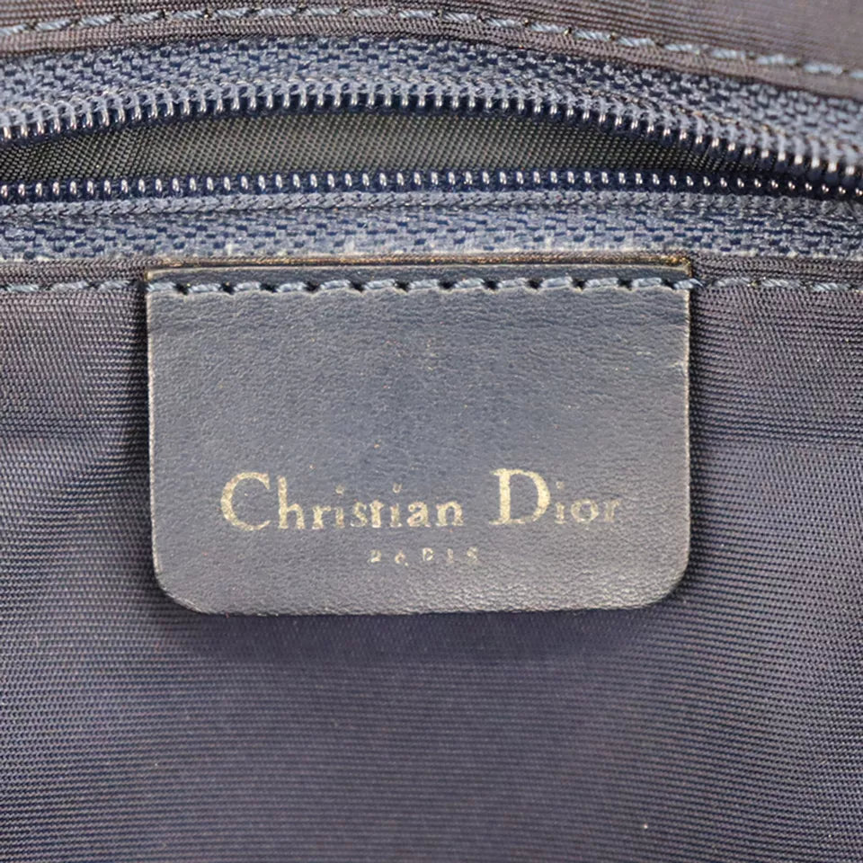 Christian Dior Trotter Used Handbag – Navy Canvas Vintage