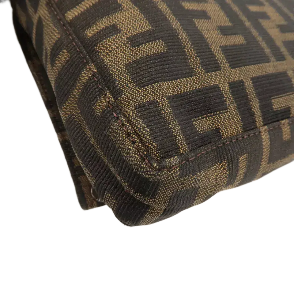 FENDI Zucca Canvas Leather One-Shoulder Bag