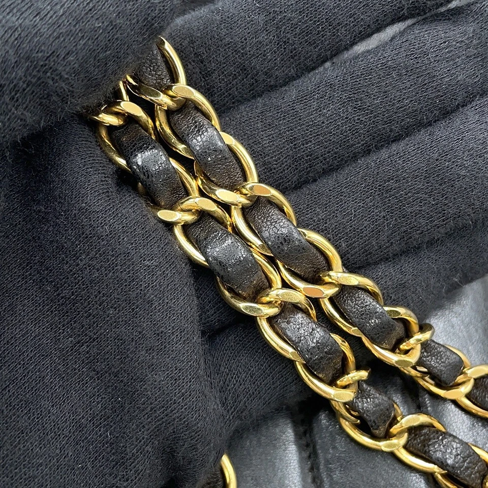 Chanel Mademoiselle Chain Shoulder Bag with Tassel in Black Lambskin