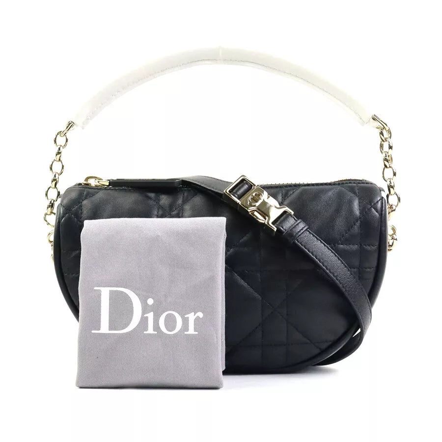 Christian Dior Vibe Hobo Handbag Shoulder Bag In Black/White/Blue