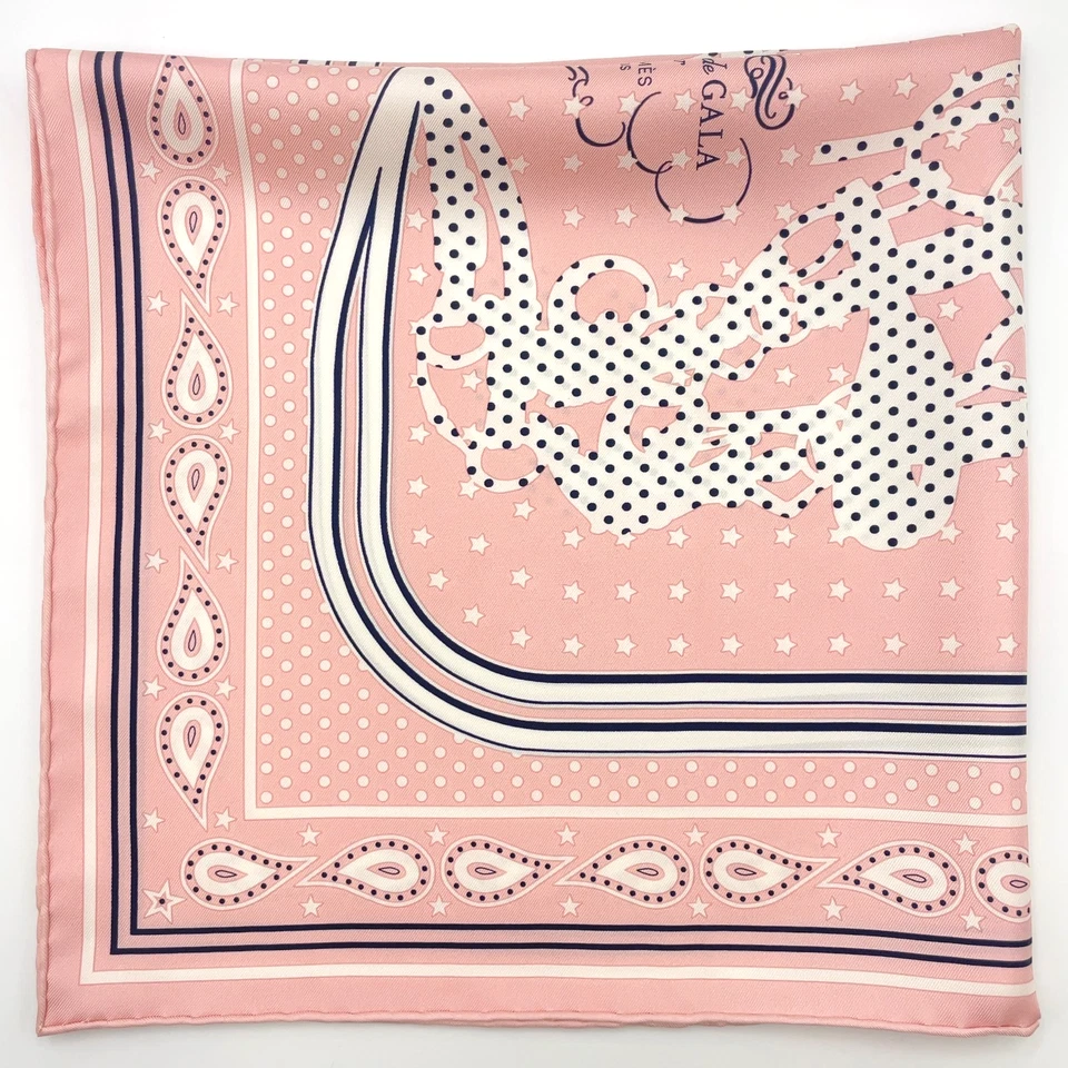 Hermès Carré 55 Brides de Gala Scarf in Pink x Multicolor Silk
