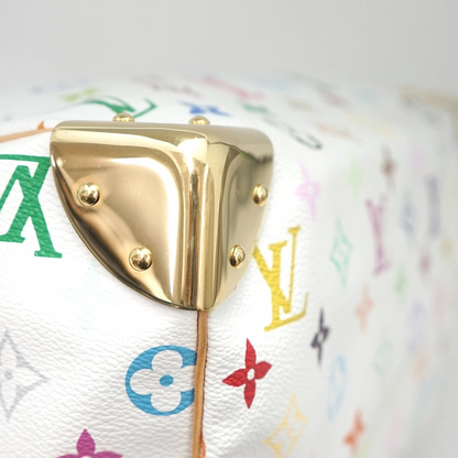 Louis Vuitton Multicolor Speedy 30 in White Monogram Canvas