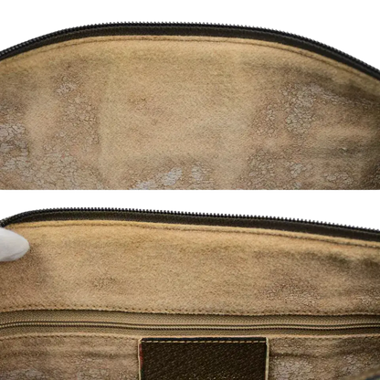 GUCCI Logo Sherry GG Pattern Travel Handbag – Brown PVC/Leather