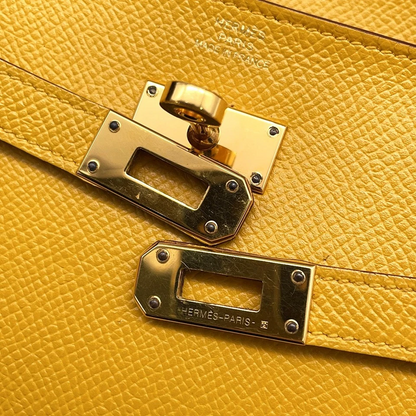 HERMES Kelly wallet long Epsom Jaune Ambre