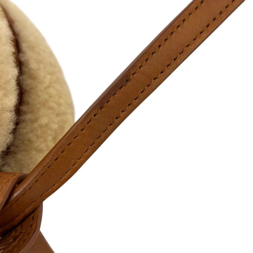 Saint Laurent Paris Lou Camera Bag in Beige Faux Shearling & Leather