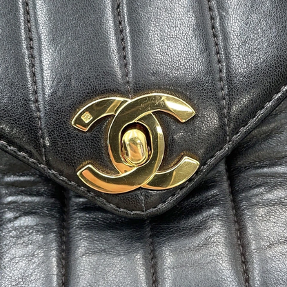 Chanel Mademoiselle Chain Shoulder Bag with Tassel in Black Lambskin