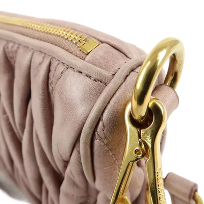 MIU MIU Logo Leather Matelasse Chain Shoulder Bag