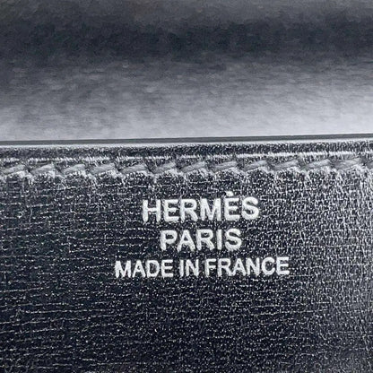 HERMES Kelly Wallet Long to Go Box Calf Leather Black