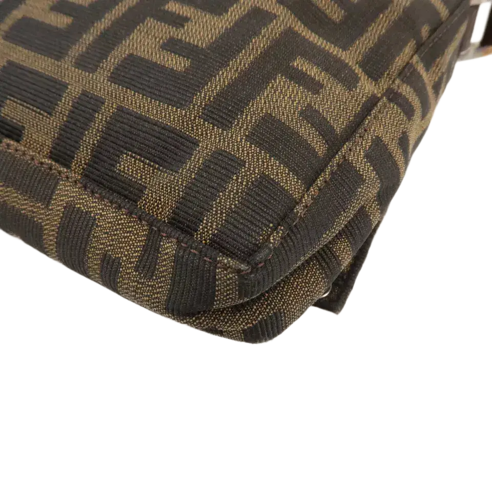 FENDI Zucca Canvas Leather One-Shoulder Bag