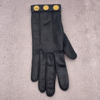 Hermès Série Gloves in Black Leather