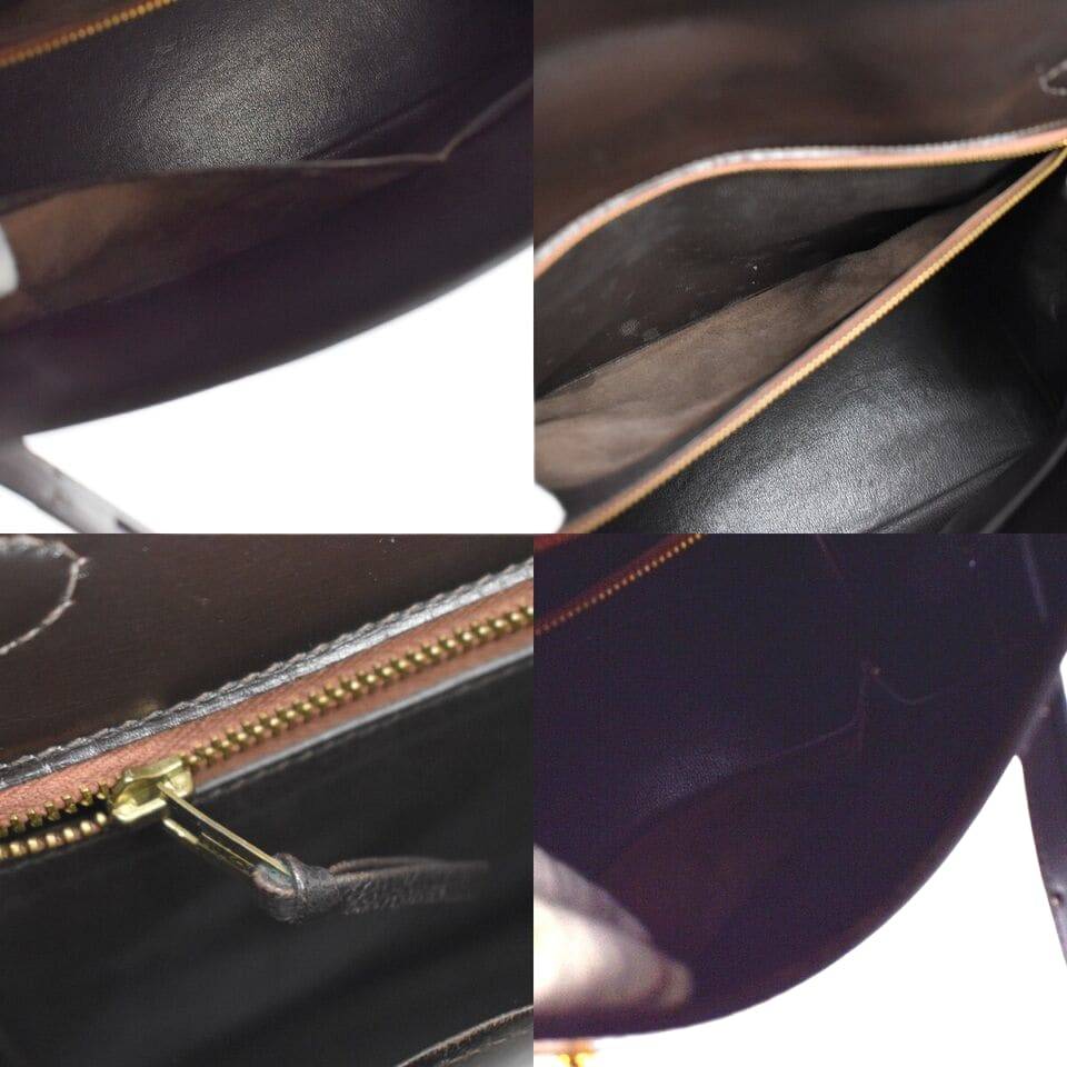 HERMES KELLY 28 HAND BAG ◯C CADENA BOX CALF LEATHER CAFE FRANCE VINTAGE boom2hanten