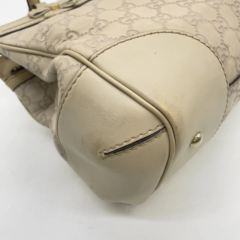 Gucci Guccissima Mayfair Tote Bag in Ivory Leather