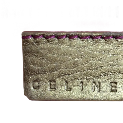 CELINE Logo Macadam Pattern Shoulder Bag – Pink Canvas/Leather
