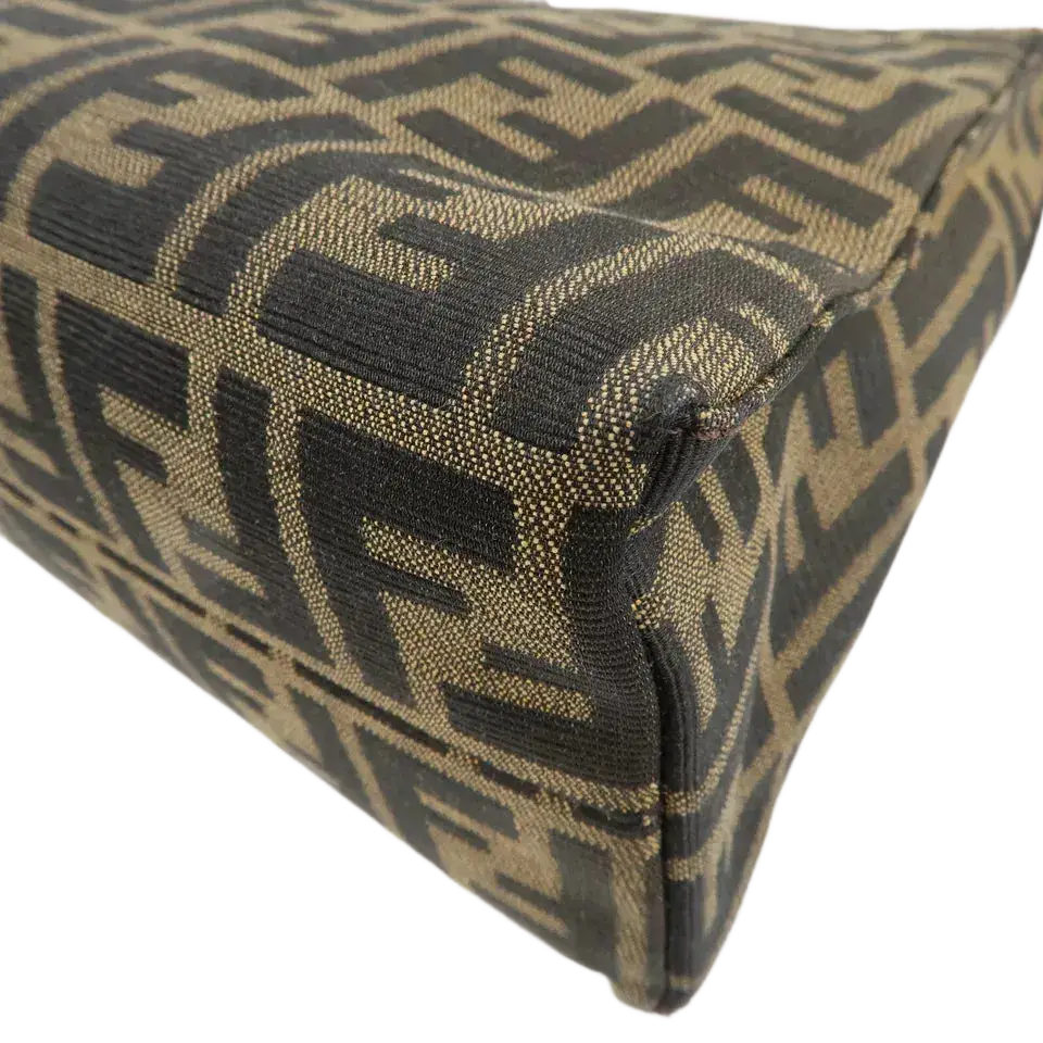 FENDI Zucca Canvas Leather One Shoulder Bag
