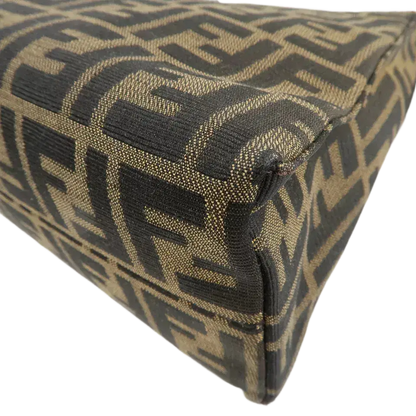 FENDI Zucca Canvas Leather One Shoulder Bag