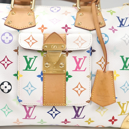 Louis Vuitton Multicolor Speedy 30 in White Monogram Canvas