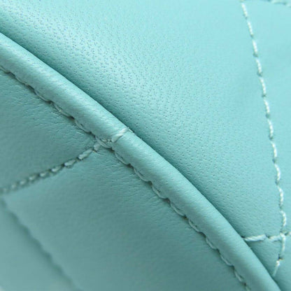 CHANEL Quilted CC GHW Chain Shoulder Bag Lambskin Leather Light Blue