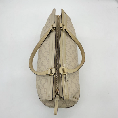 Gucci Guccissima Mayfair Tote Bag in Ivory Leather