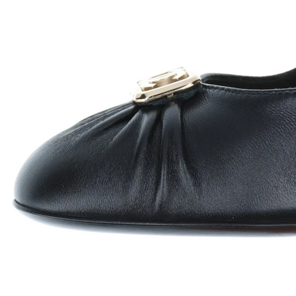 Chanel Coco Mark Leather Pumps 36 Ladies' Black×Gold