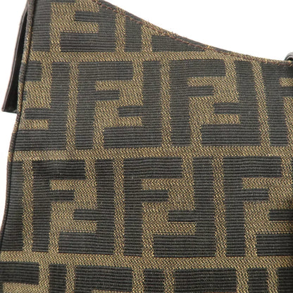 FENDI Zucca Canvas Leather One Shoulder Bag