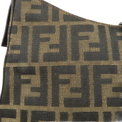FENDI Zucca Canvas Leather One Shoulder Bag