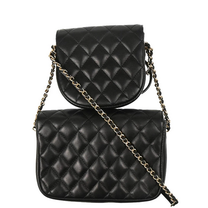 Chanel Black Lambskin Side Packs Shoulder Bag