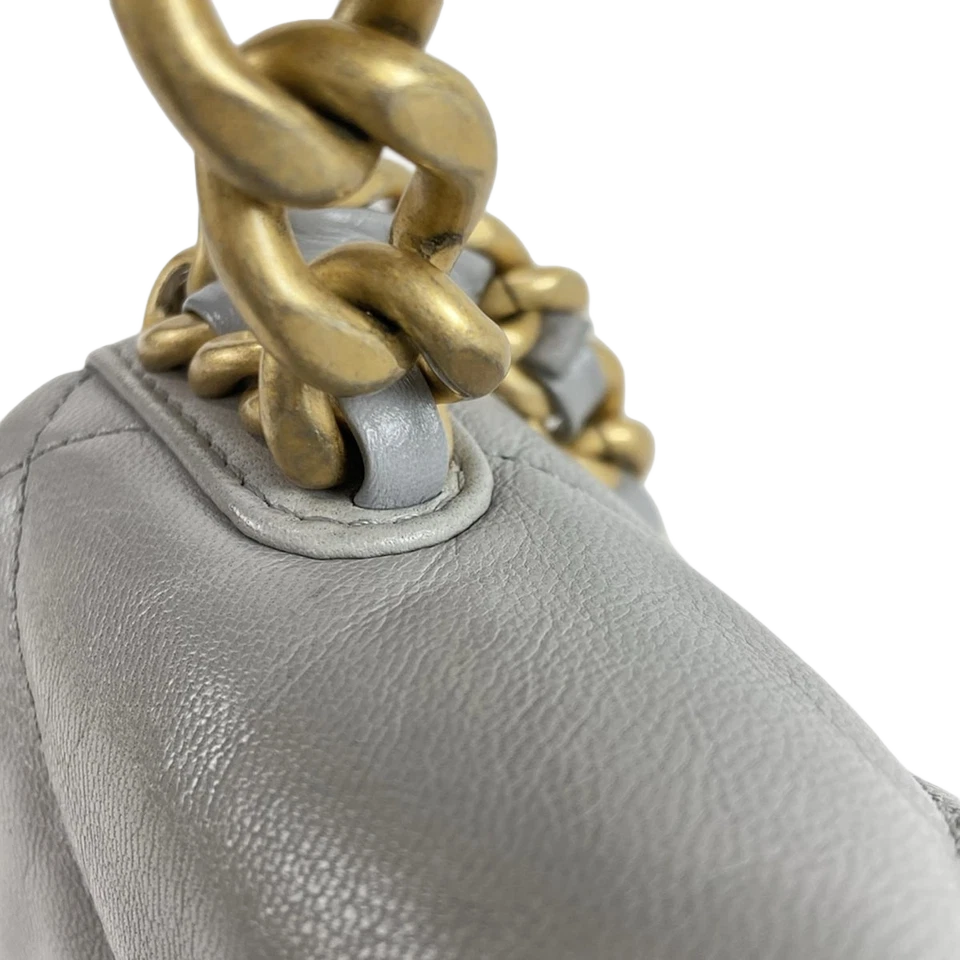 CHANEL CHANEL19 Gray Lambskin Shoulder Bag